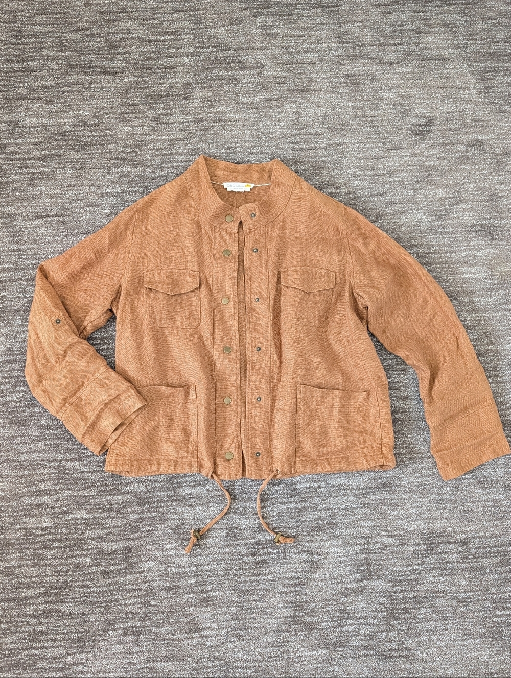 exc C & C CALIFORNIA rustic linen utility jacket M L - Picture 8 of 13